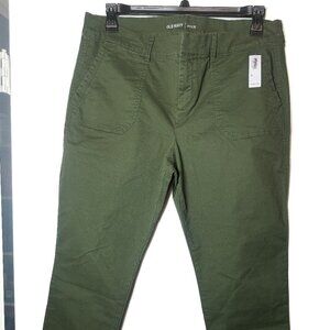 NWT Old Navy Army Green Pixie Ankle Pants Women's Size 14
